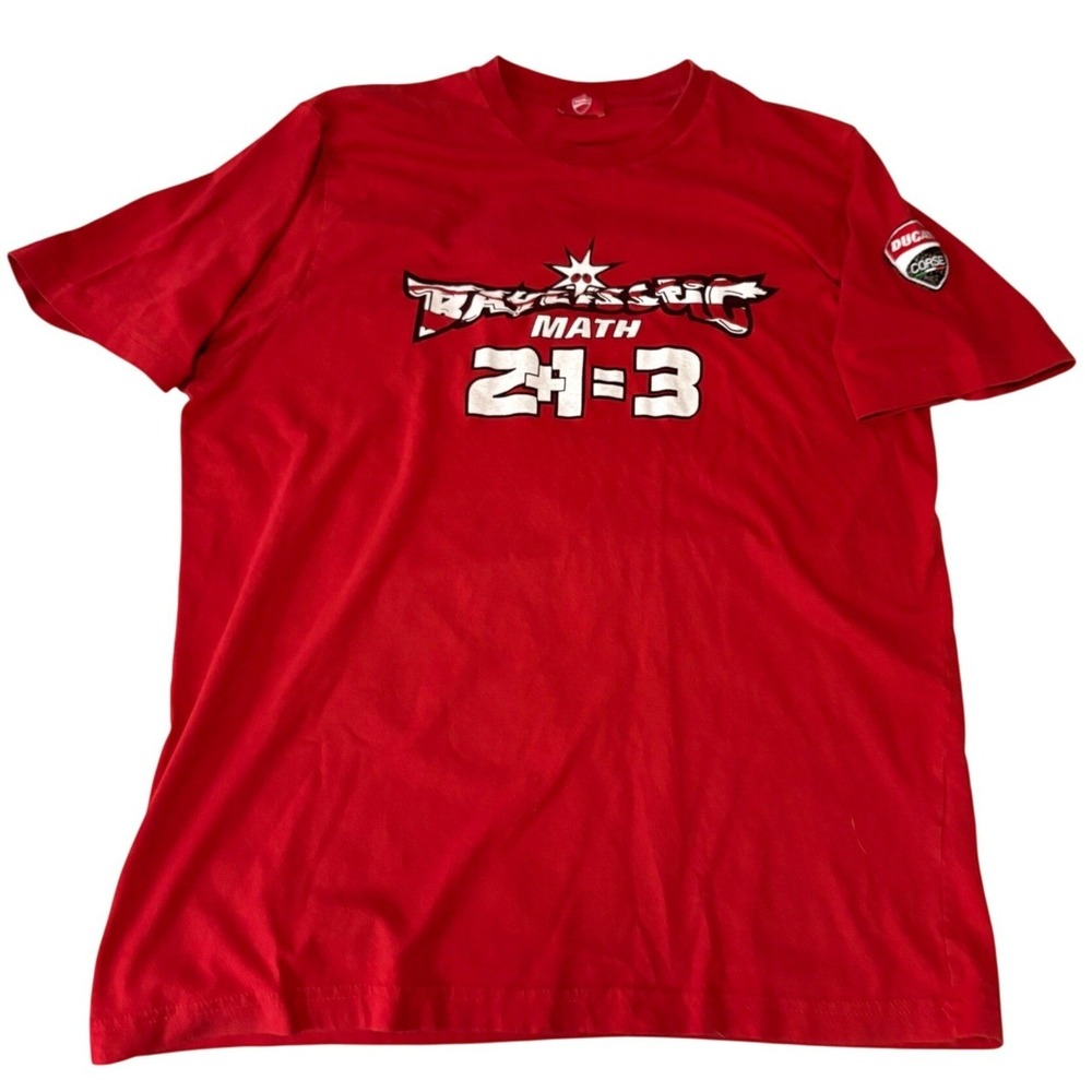 Y2K Ducati Corse Racing T Shirt Mens Medium Red Graphic Motorcycle MotoGP Cotton